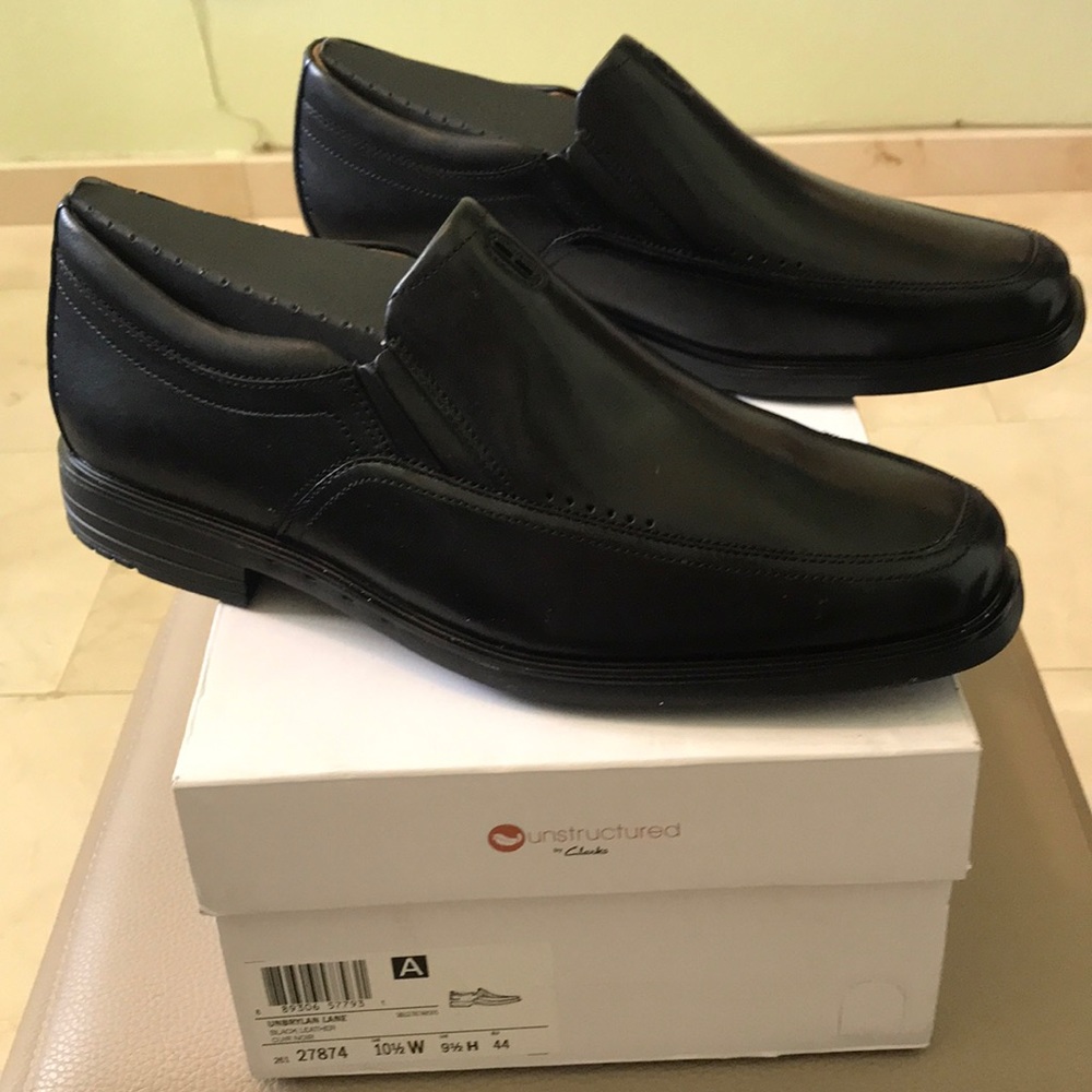 Clarks Unbrylan Lane Black Leather Shoes - Picture 3 of 8